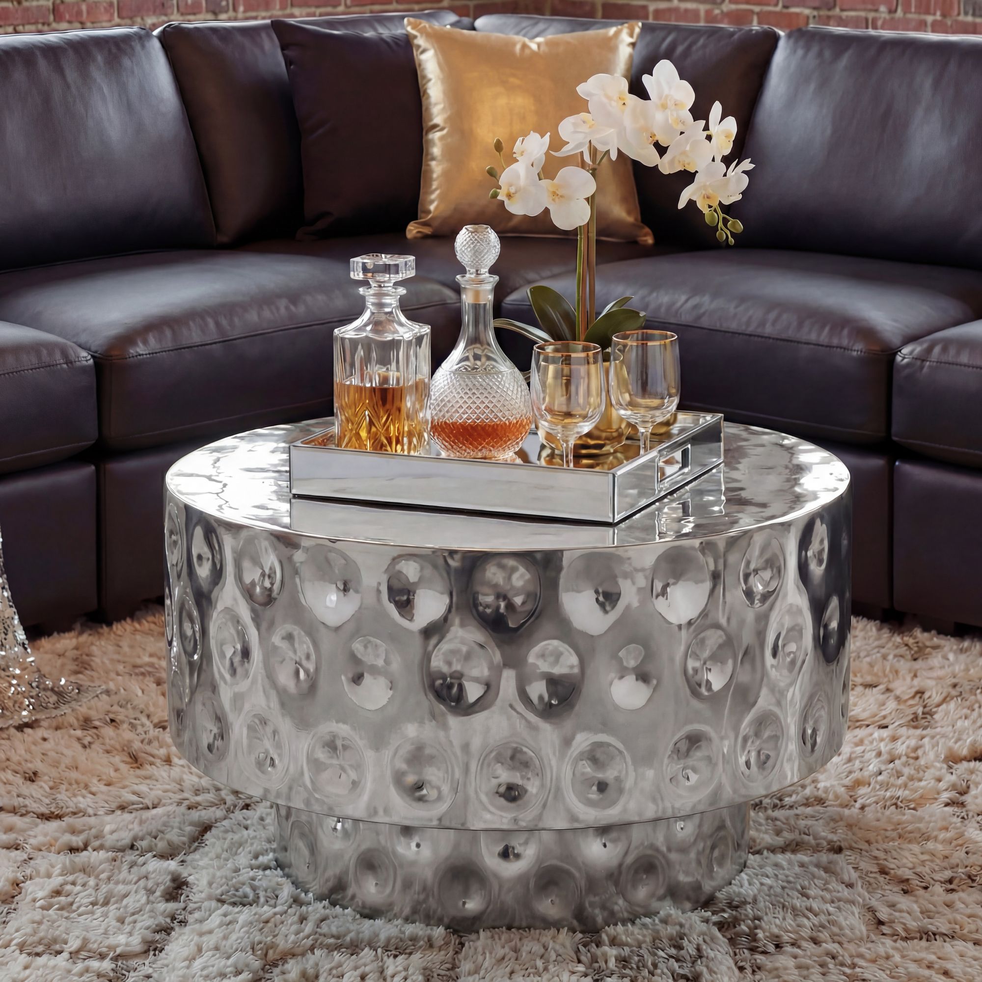 Couchtisch Lindas Aluminium Silber Ø 60 cm