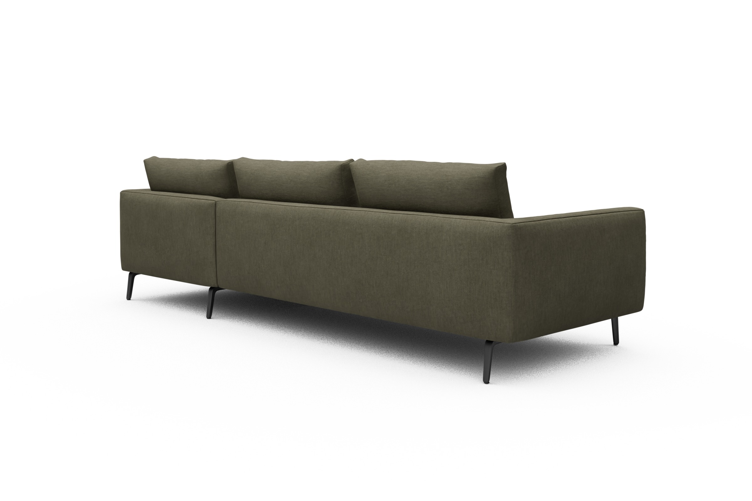 Ecksofa Karl Chaiselongue rechts mit 2,5-Sitzer Vivus-Dusty-Olive