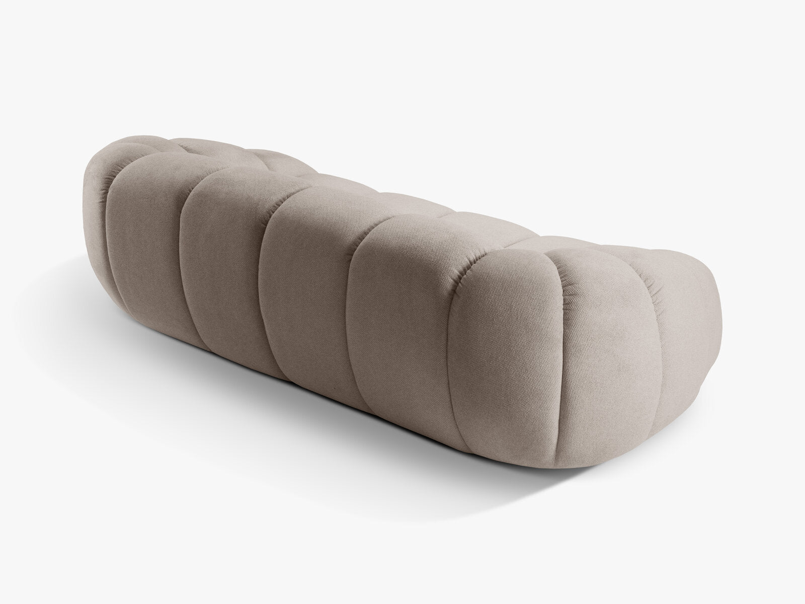 Micadoni Sofa Diana 3-Sitzer Strukturierter Samt Bubble Dunkelbeige