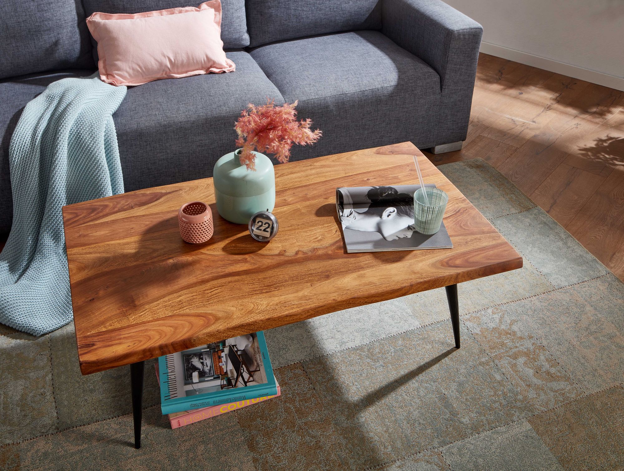 Couchtisch Olafsvik Massivholz Dunkelbraun 110 × 60 × 40 cm