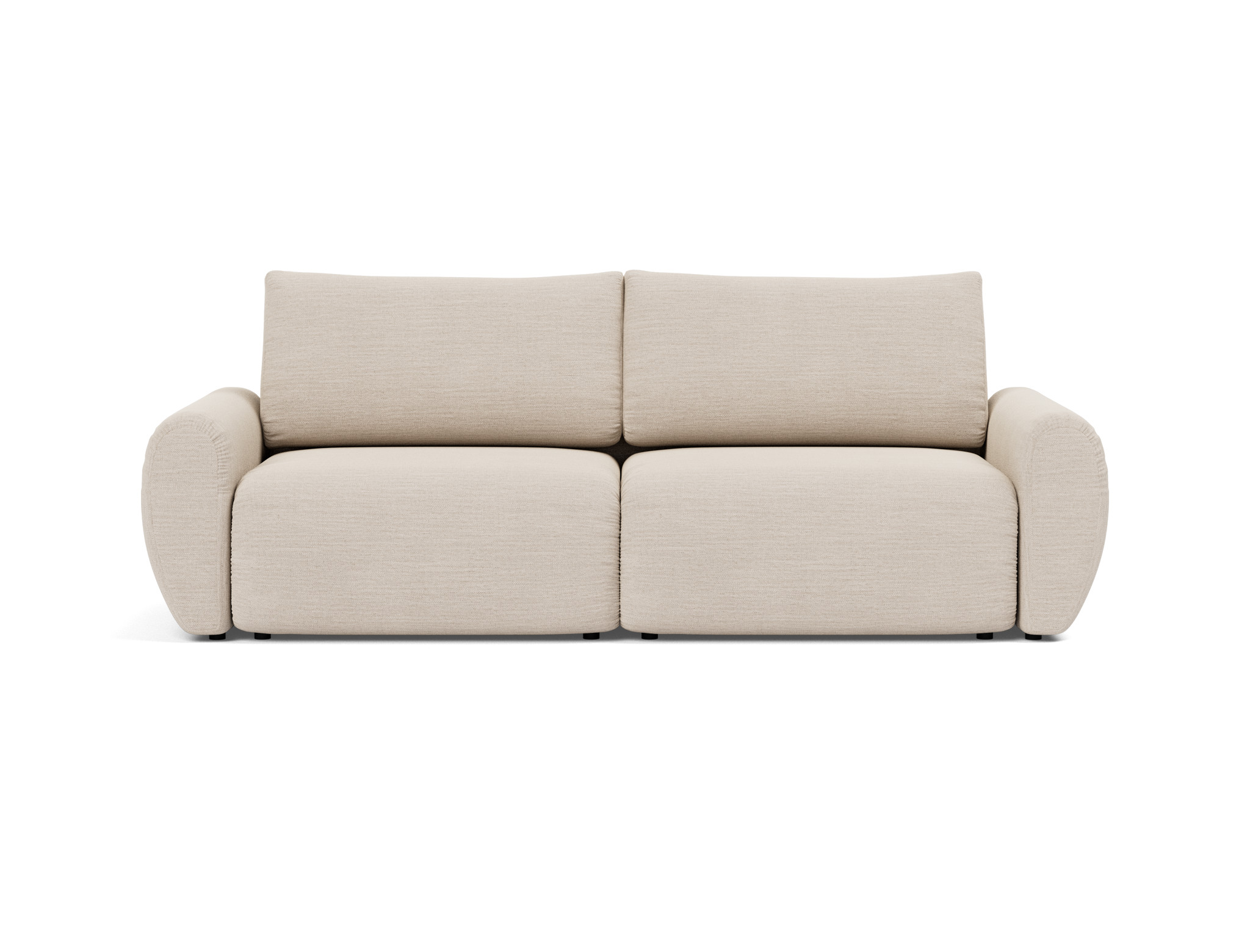 Schlafsofa Norum mit Curve-Armlehnen Webstoff Blida 612-Sand-Grey
