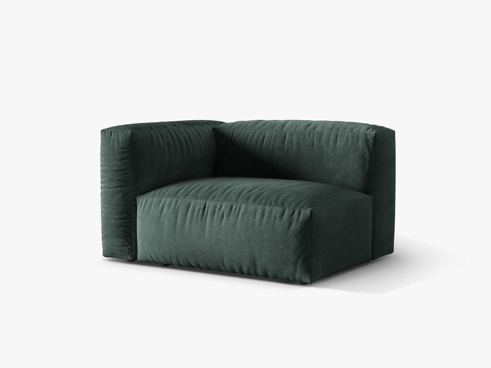 Micadoni Eckmodul Martina 1-Sitzer Links Samt Vogue Petrol