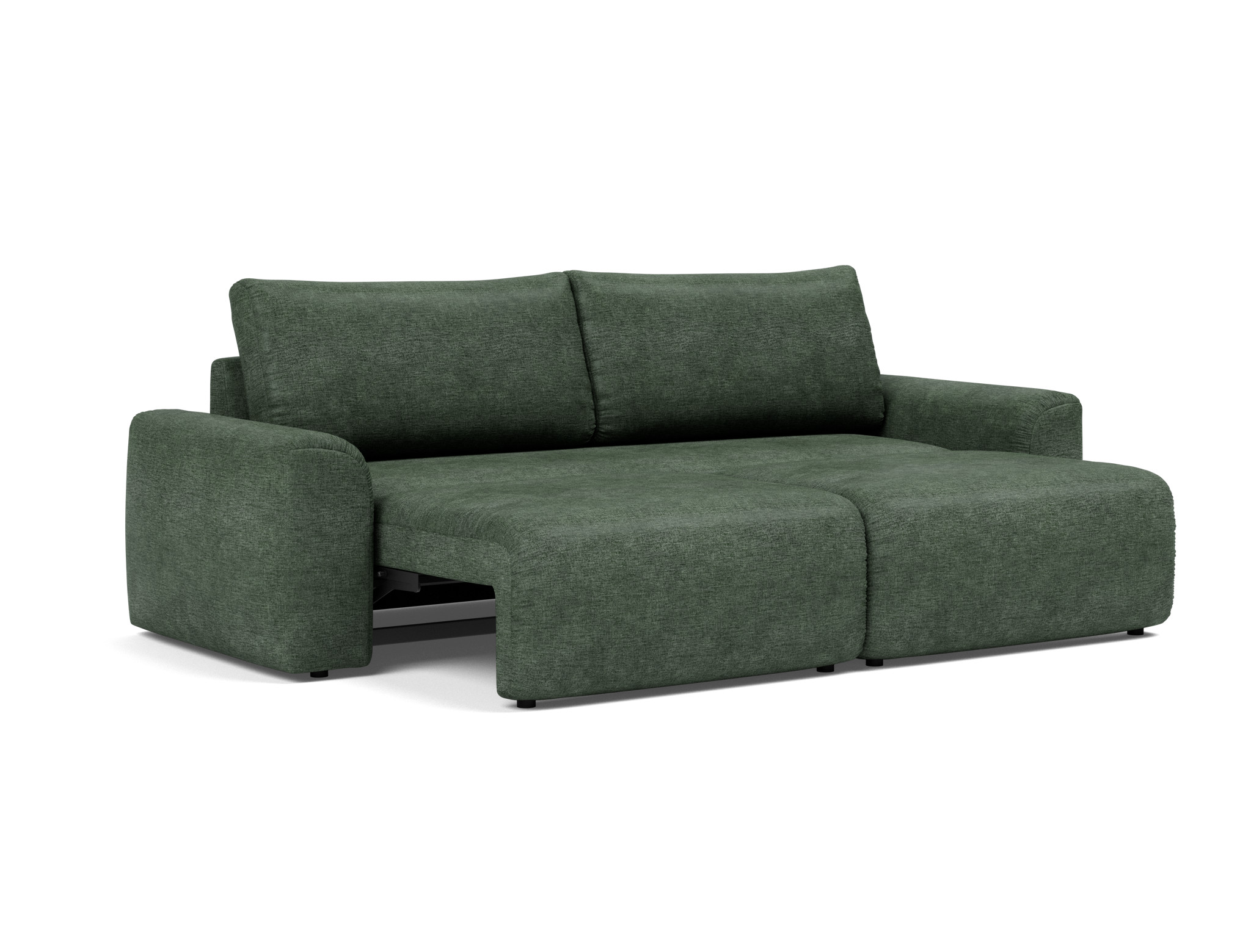 Schlafsofa Norum mit Chunky-Armlehnen Flachgewebe Avella 281-Pine-Green
