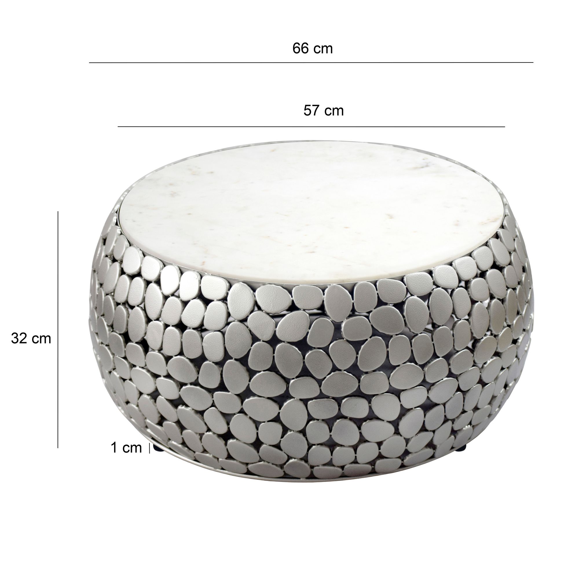 Couchtisch Karmoy Marmor Silber Ø 66 cm
