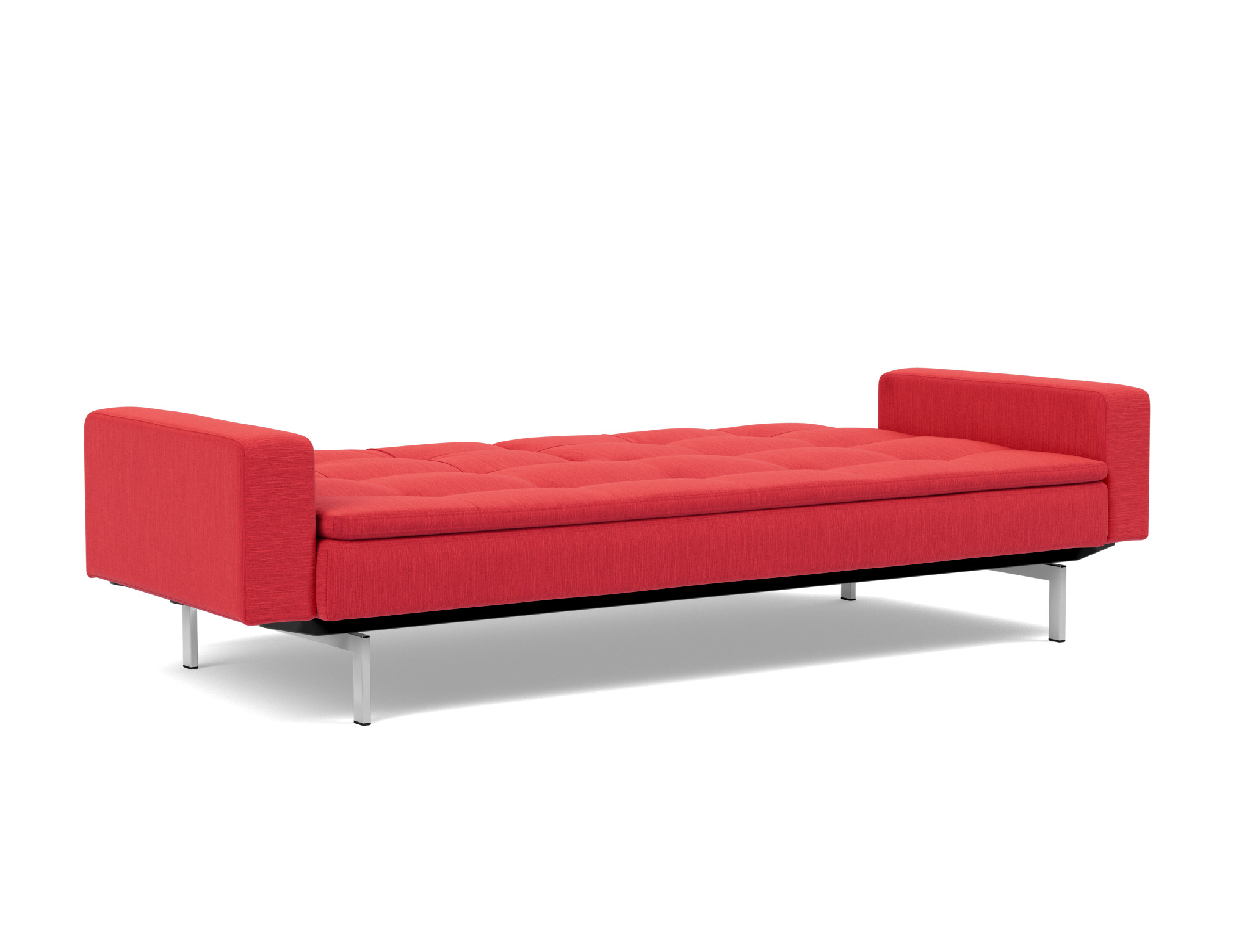 Schlafsofa Dublexo mit Armlehnen Flachgewebe Elegance 511-Red Beine Chrom