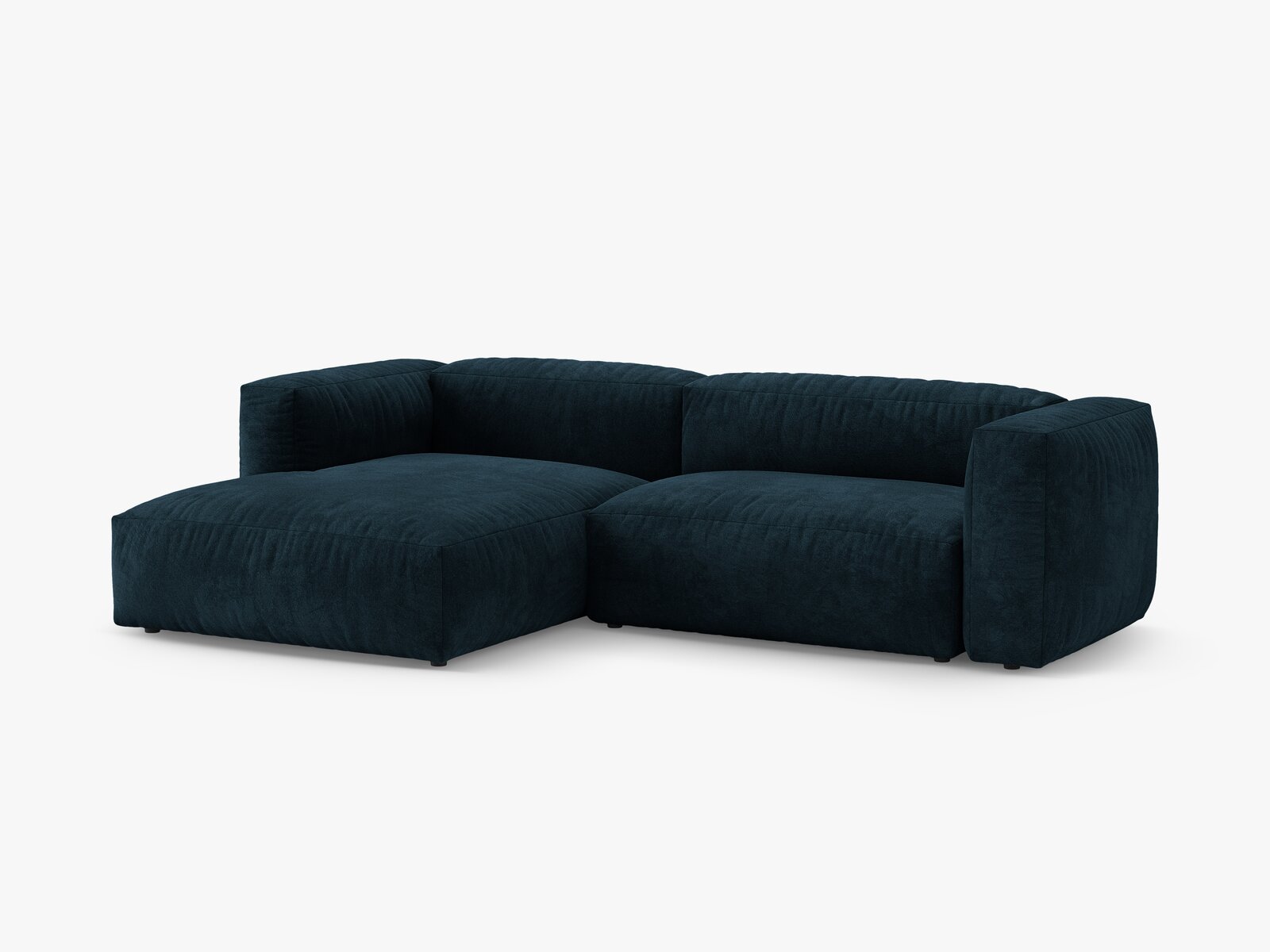 Micadoni Martina Ecksofa 4-Sitzer mit Schlaffunktion Links Samt Vogue Dunkelpetrol