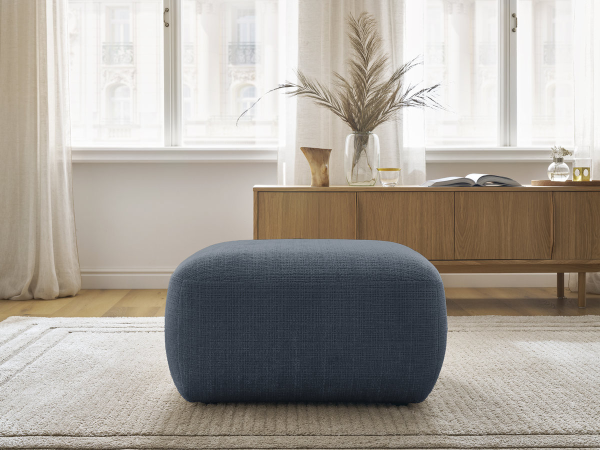 Bobochic Denise Pouf Strukturstoff Dunkelblau
