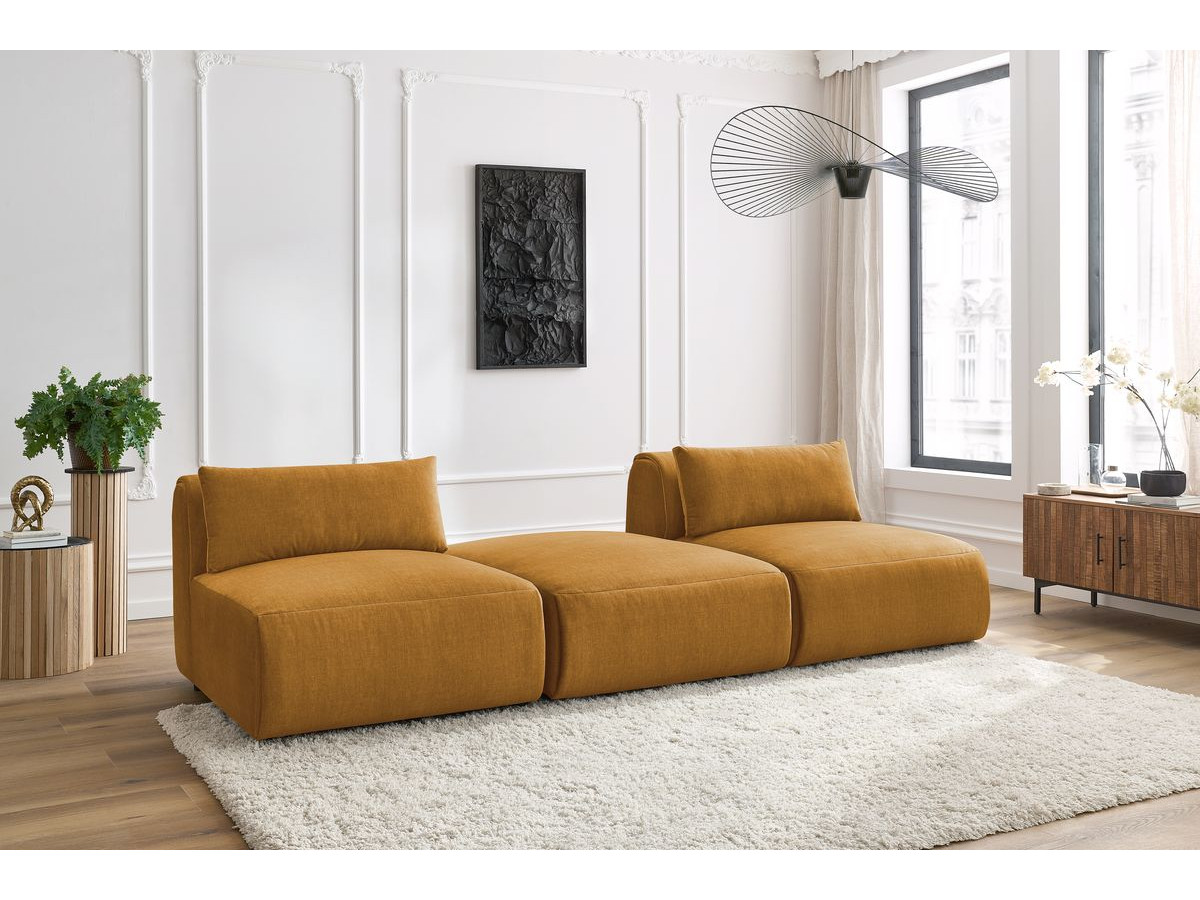 Bobochic Jeanne Sofa 3-Sitzer Samt Gelb