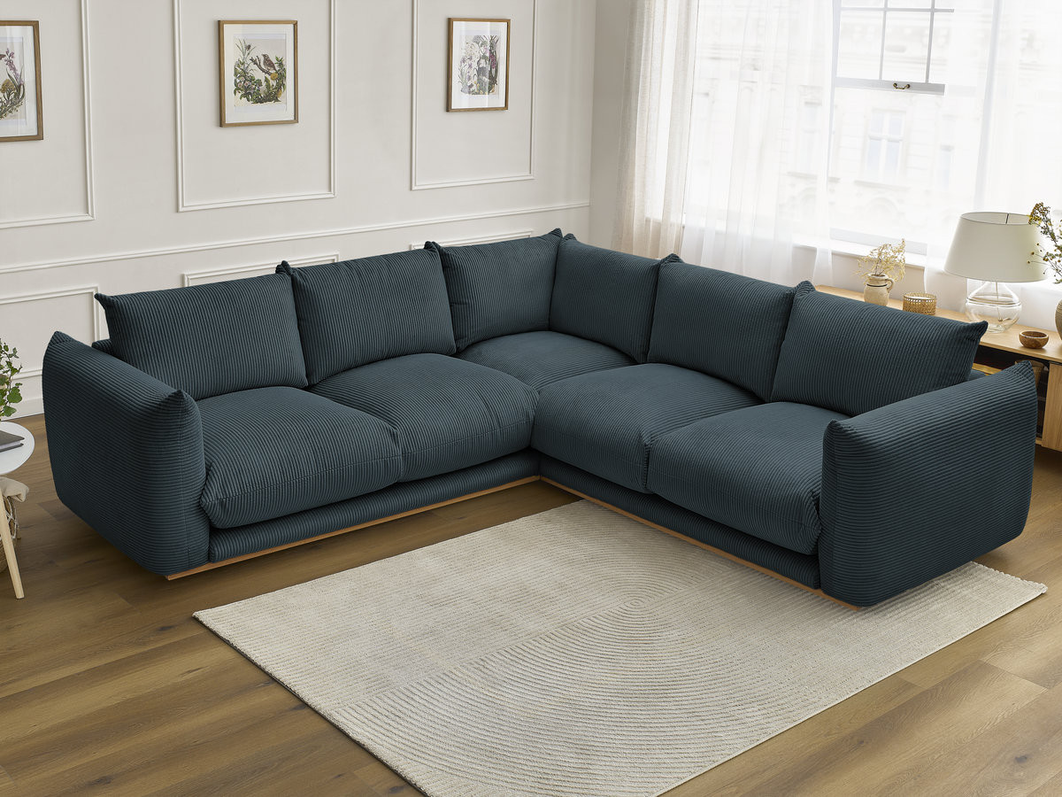 Bobochic Ernest Ecksofa Cordsamt Dunkelblau