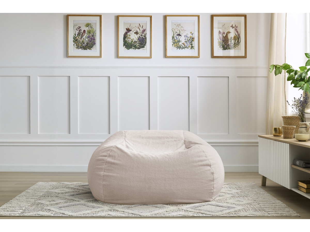 Bobochic Meribel Pouf Kunstfell Rosa