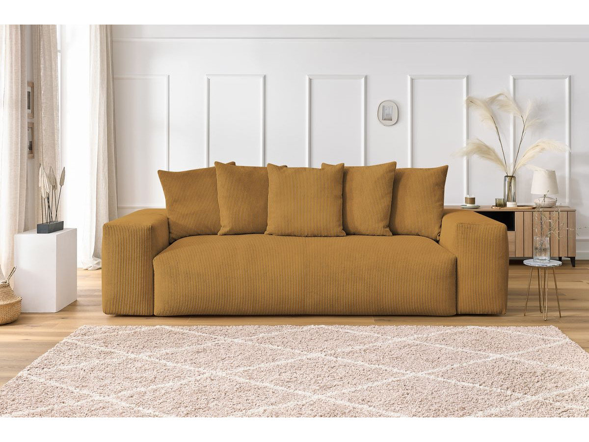 Bobochic Voltaire Sofa 3-Sitzer 280 × 124 cm Cordsamt Gelb