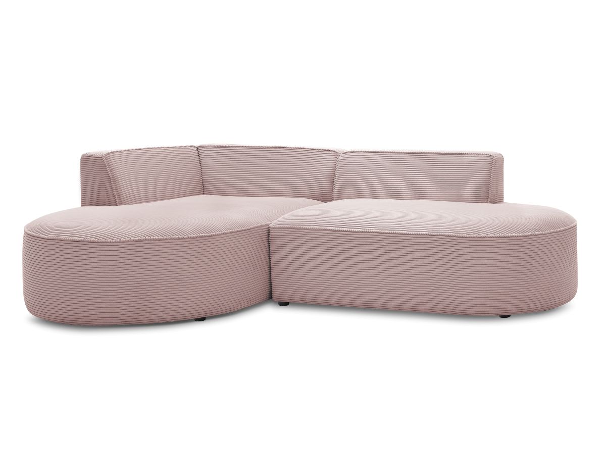 Bobochic Rousseau Ecksofa Cordsamt Violett Ecke links