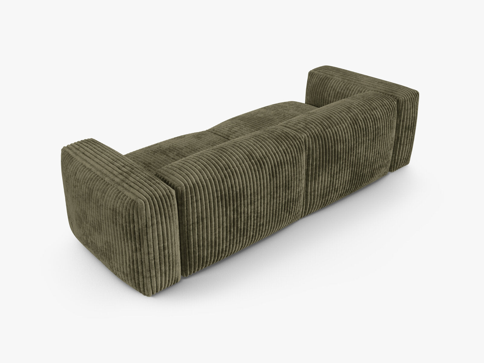 Micadoni Sofa Martina 3-Sitzer 90cm Sitztiefe Kord Tilia Moßgrün