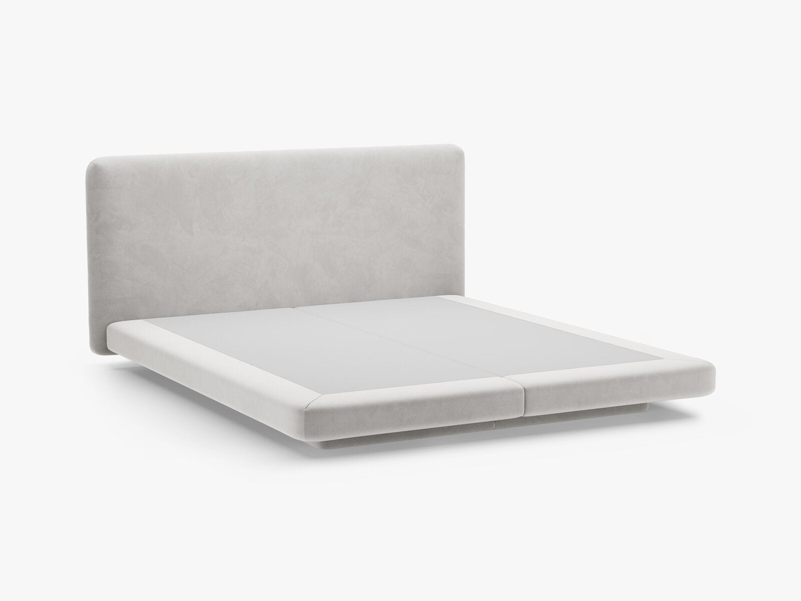 Micadoni Polsterbett mit Kopfteil Linea Samt Magic Velvet Hellgrau 180x200