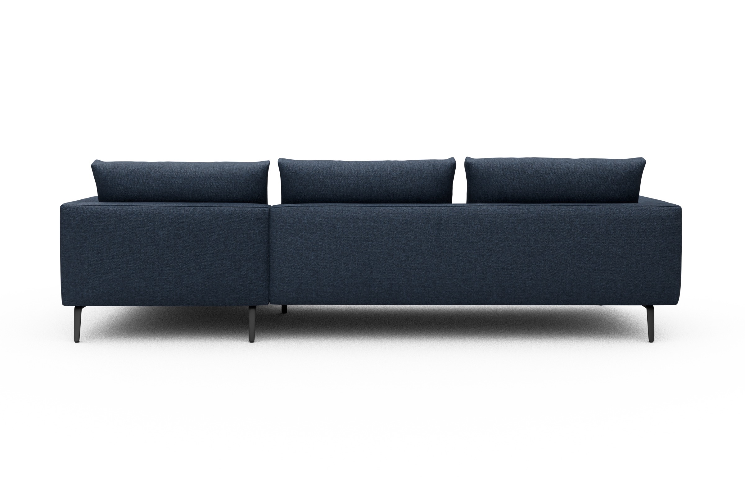 Ecksofa Karl Chaiselongue rechts mit 2,5-Sitzer Sama-Deep-Blue