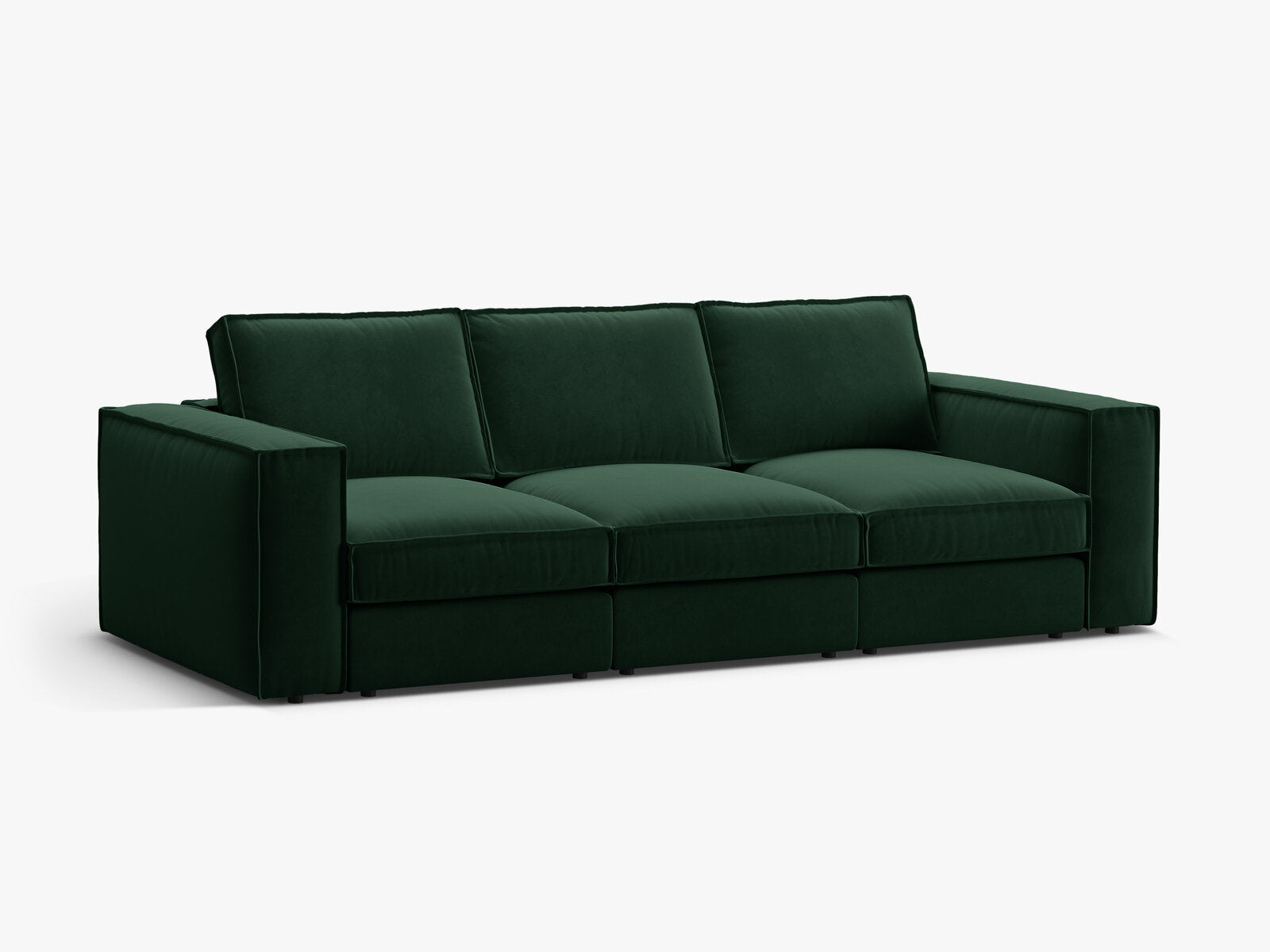 Micadoni modulares Sofa Pola 4-Sitzer Samt Salvador Flaschengrün
