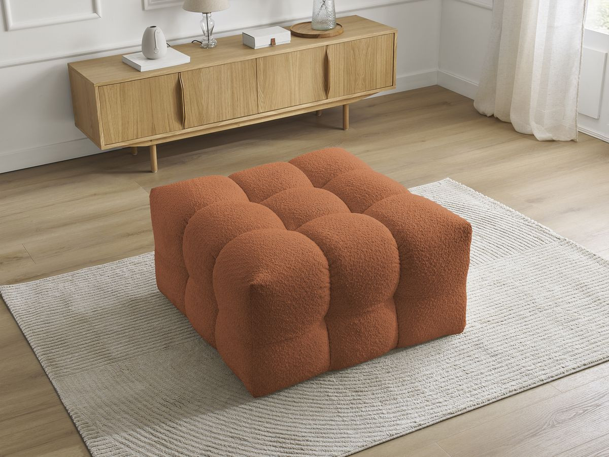 Bobochic Cloud Pouf Bouclé-Stoff Orange