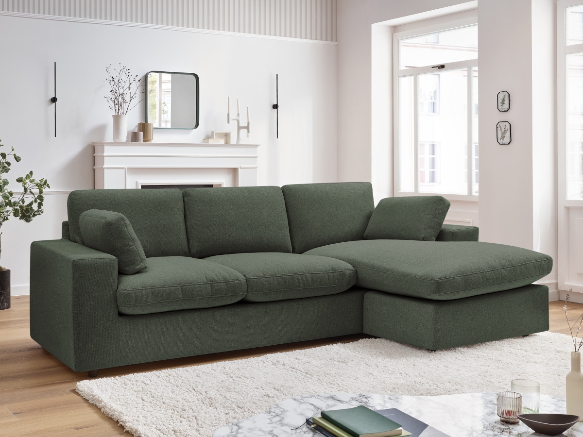 Bobochic Belair Ecksofa 220 × 139 cm Stoff Grün
