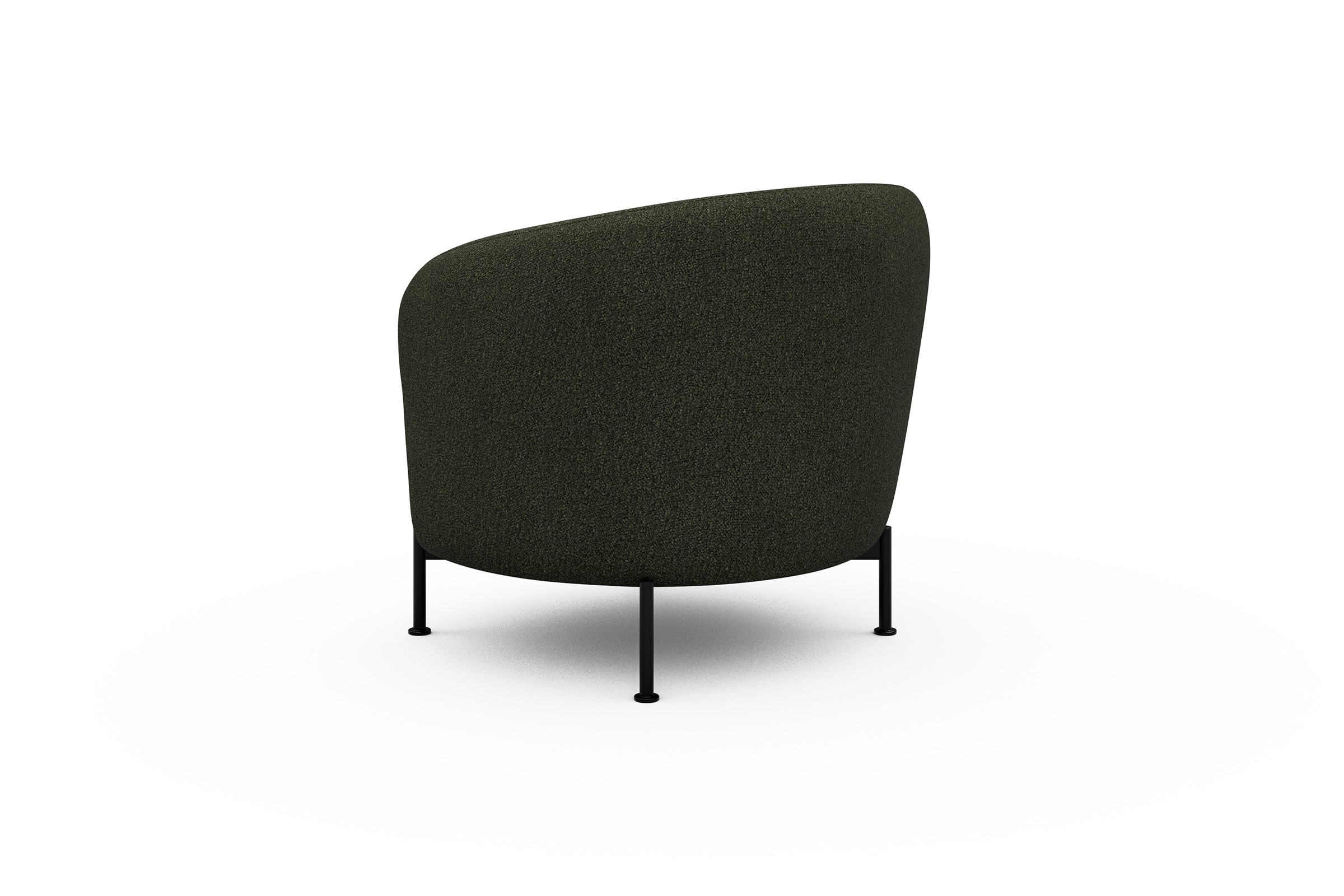 Sessel Ronda X-Metallgestell Schwarz Boucle-Forest-Green