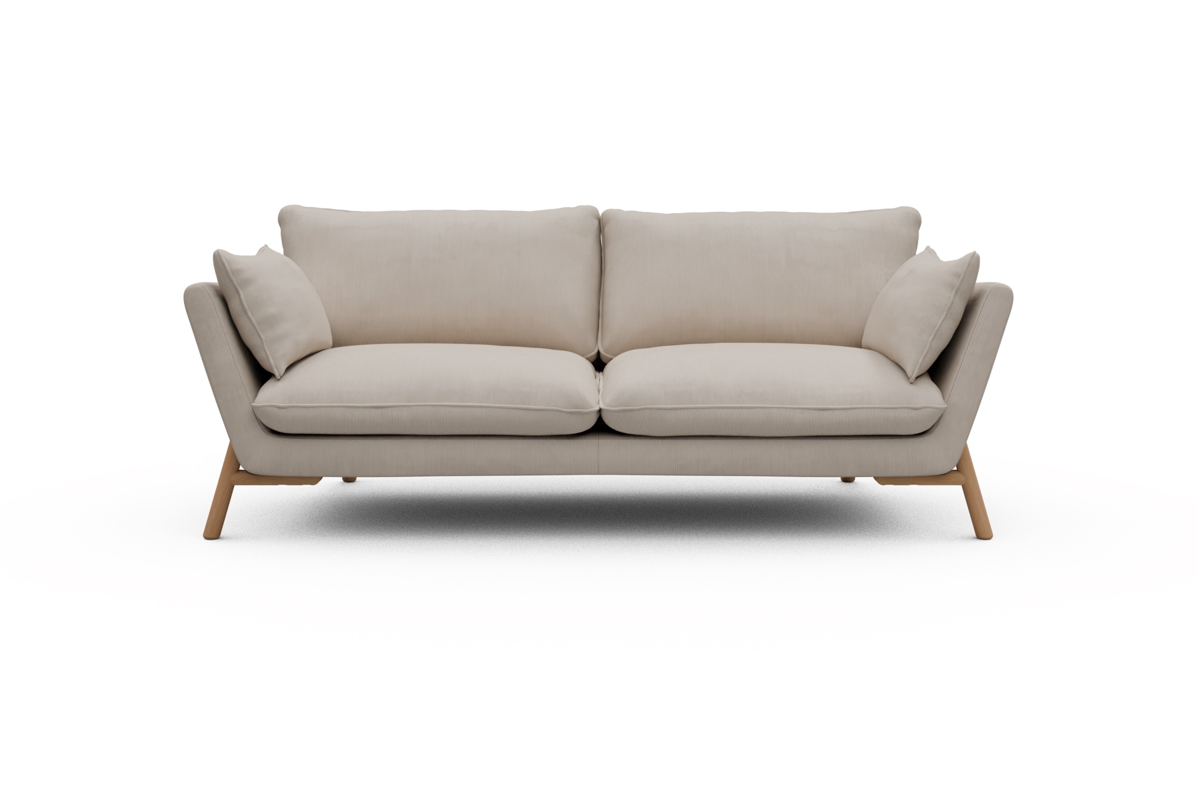 Skandi Home Sofa Emil 3-Sitzer Beinfarbe Eiche Natur Cordufine-Off-White moebelfaktor