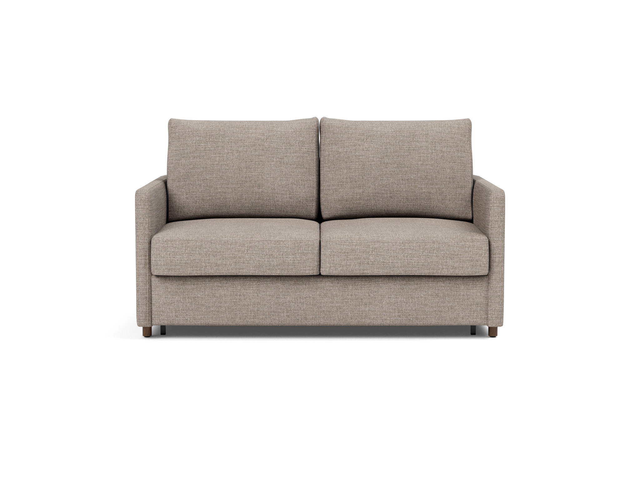 Schlafsofa Neah mit Slim-Armlehnen 140 Chenille Yuveno 472-Warm-Grey