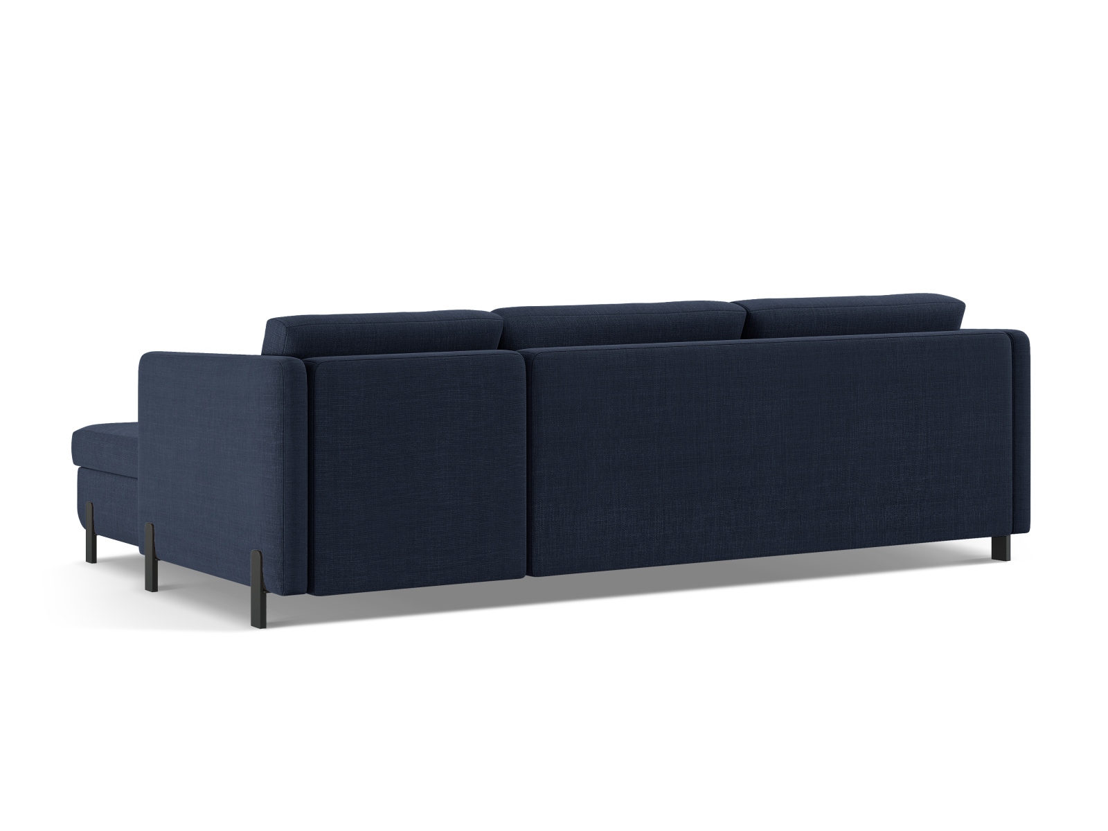 Micadoni Schlaf-Ecksofa Gloria 5-Sitzer Links Strukturierter Stoff Blau 205x160