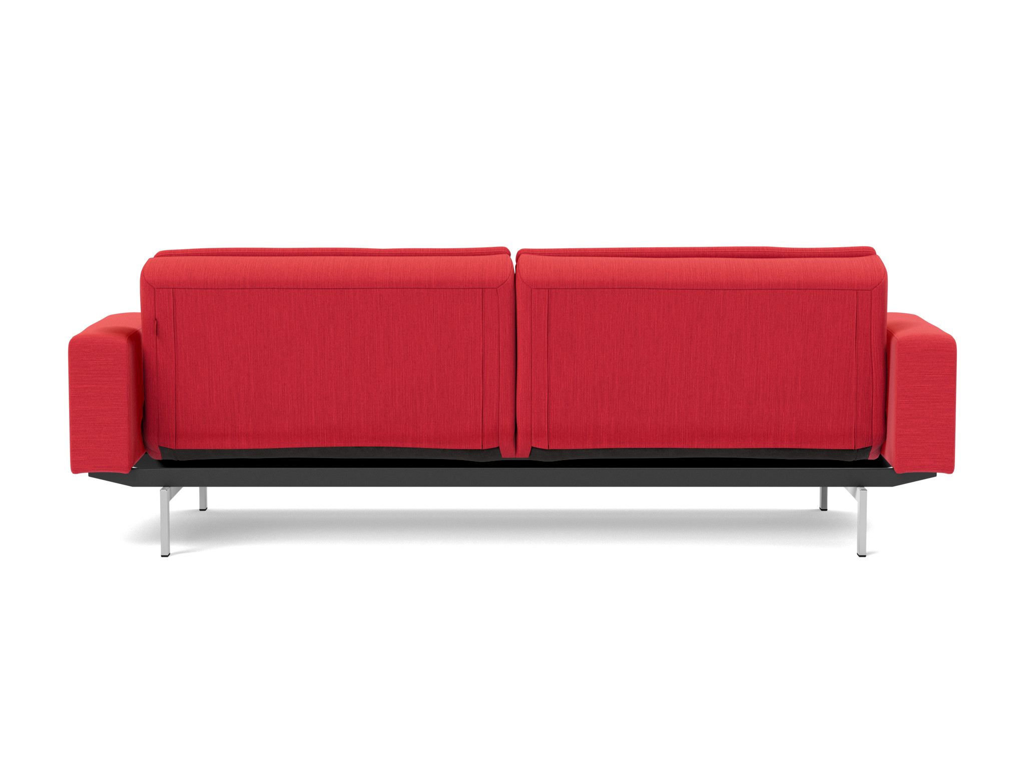 Schlafsofa Dublexo mit Armlehnen Flachgewebe Elegance 511-Red Beine Chrom