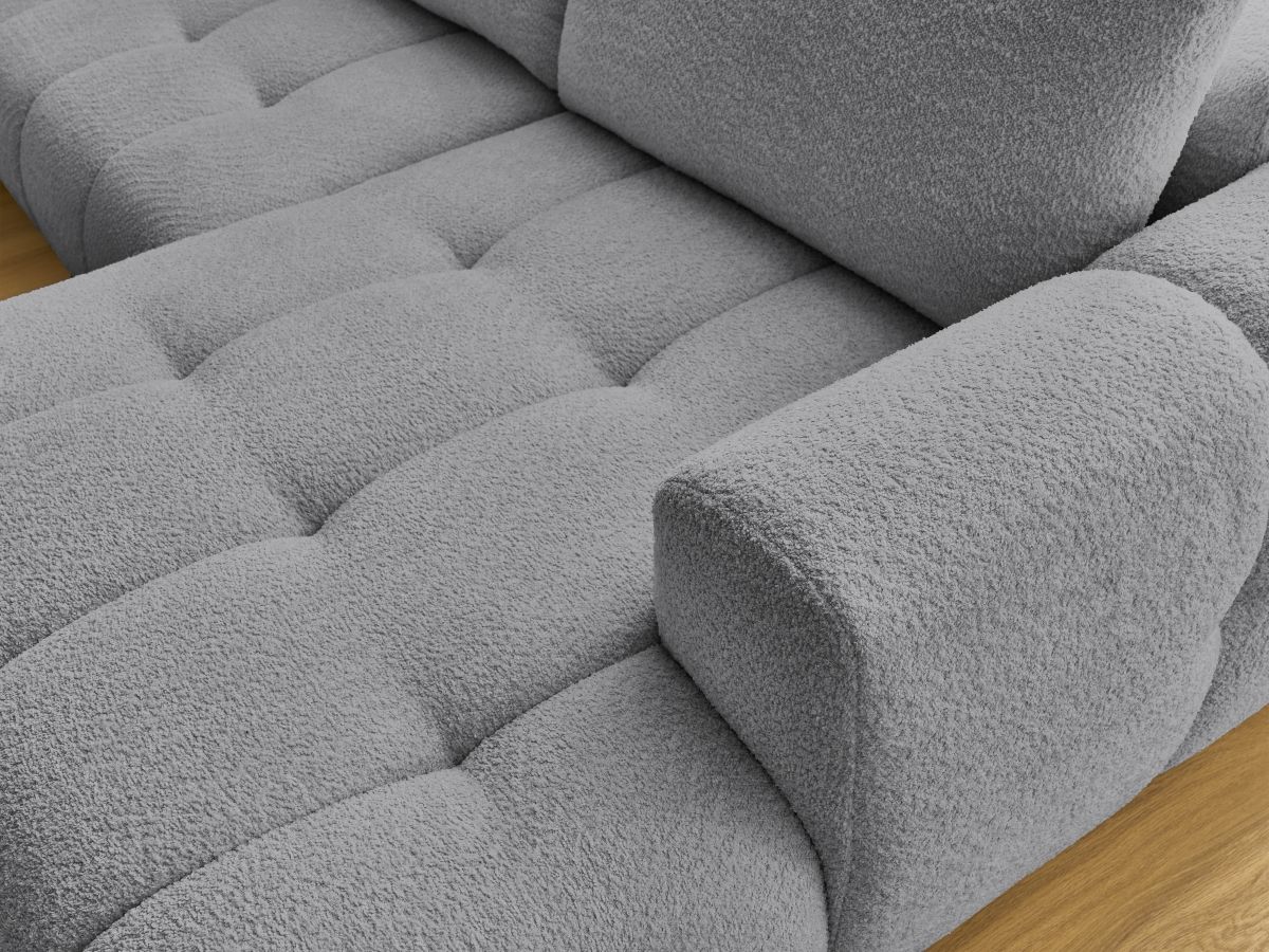 Bobochic Fuji Wohnlandschaft Bouclé-Stoff Dunkelgrau Ecke rechts