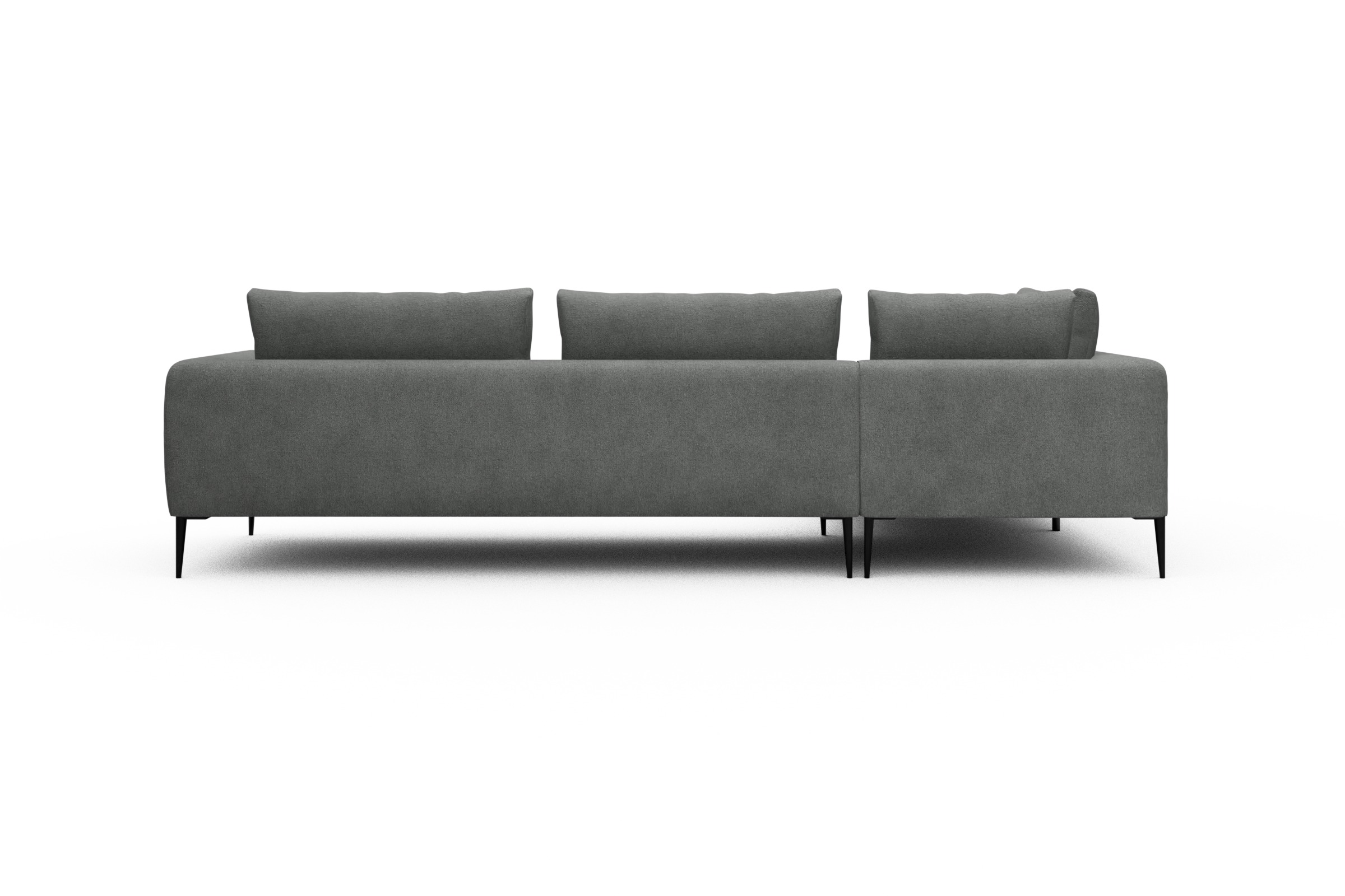 Ecksofa Paul Relax-Ecke rechts mit 3-Sitzer Boucle-Ash-Grey