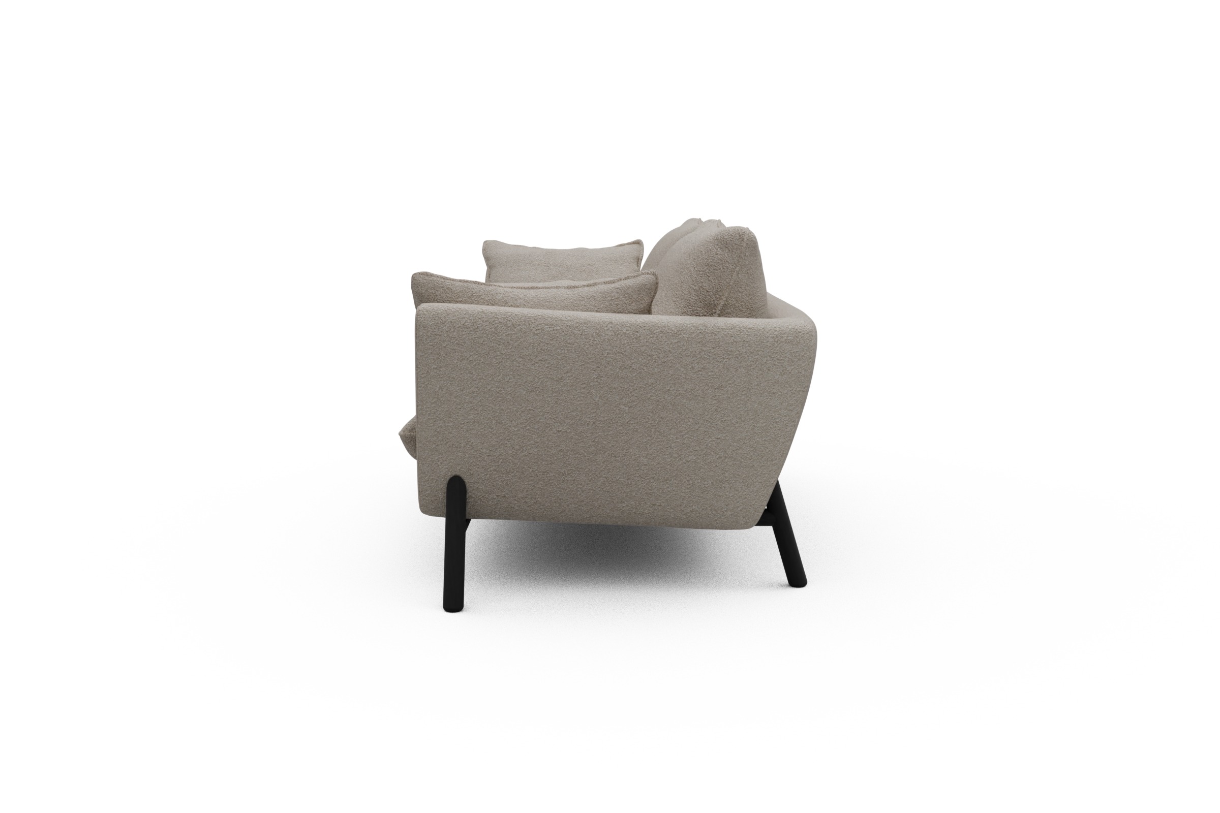 Sofa Emil 2-Sitzer Beinfarbe Eiche Schwarz Aivi-Lace-Beige