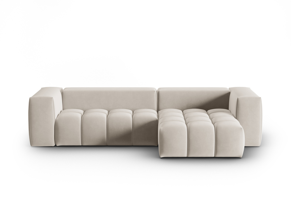 Cosmopolitan Design Ecksofa Verona 3-Sitzer Samt Casino Ecru Rechts