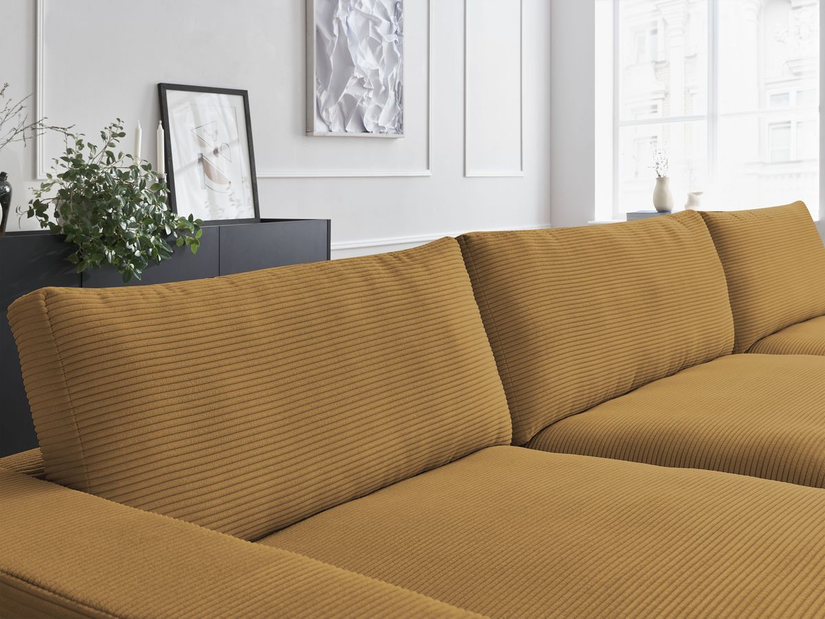 Bobochic Leonard Wohnlandschaft 404 × 159 cm Cordsamt Gelb