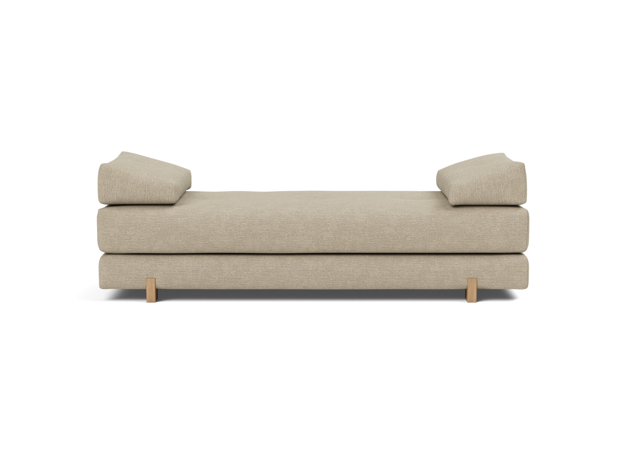 Tagesbett Sigmund Strukturierter Stoff Taura 356-Sand Beine Drip Eiche