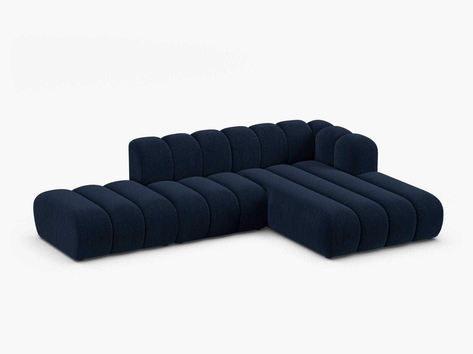 Micadoni Modulares Ecksofa offen Lupine 5-Sitzer Rechts Samt Salvador Königsblau
