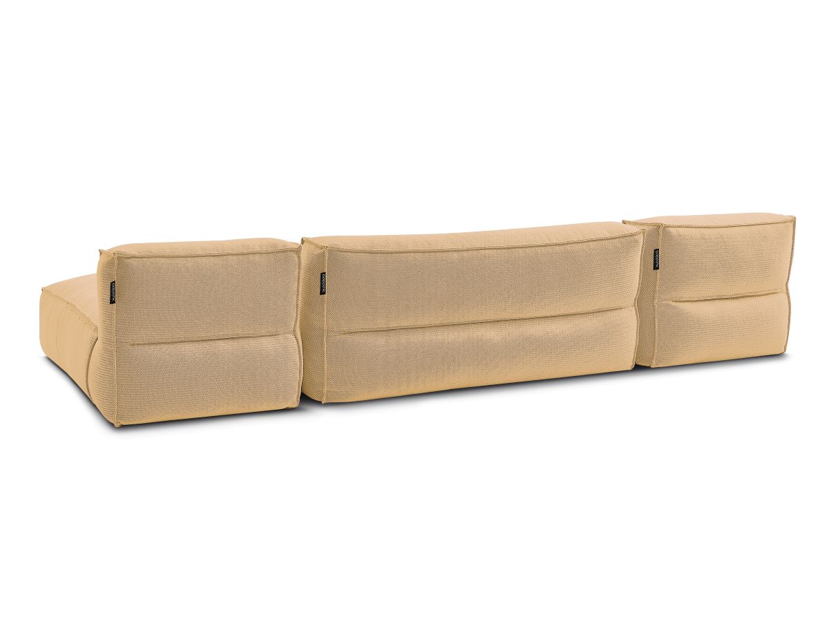 Bobochic Biarritz Gartensofa 4-Sitzer mit Pouf 332 × 168 cm Melange-Stoff Orange