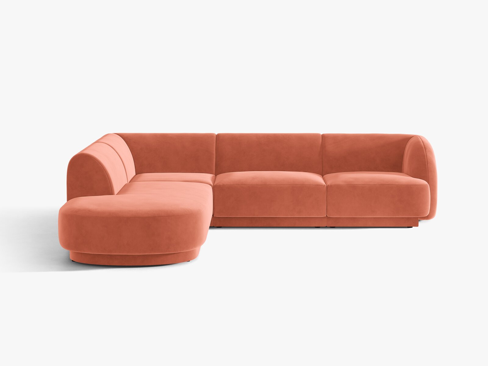 Micadoni Ecksofa Miley 6-Sitzer Samt Venus Koralle Links