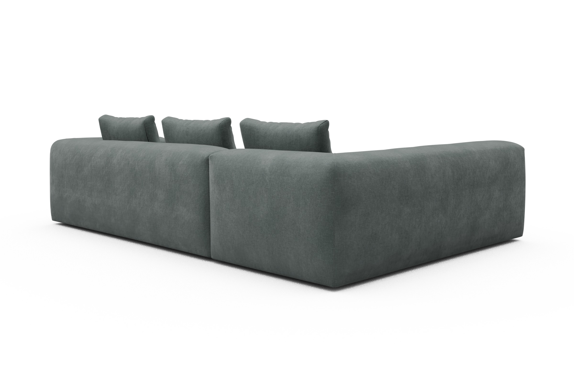 Ecksofa Fred 2x 2,5-Sitzer links offen Smooth-Silver-Grey