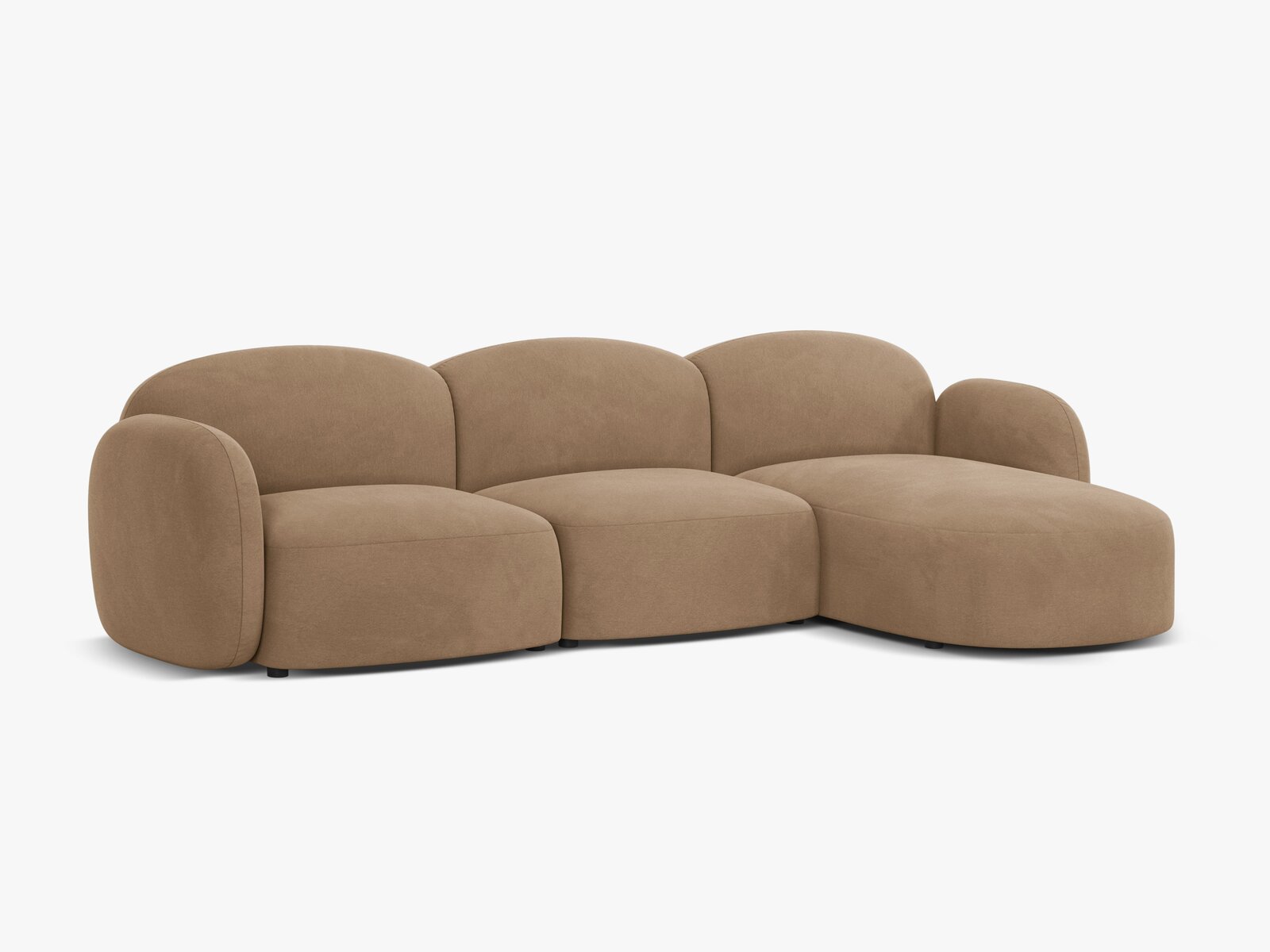 Micadoni Ecksofa Blair 4-Sitzer Rechts Samt Casino Sand
