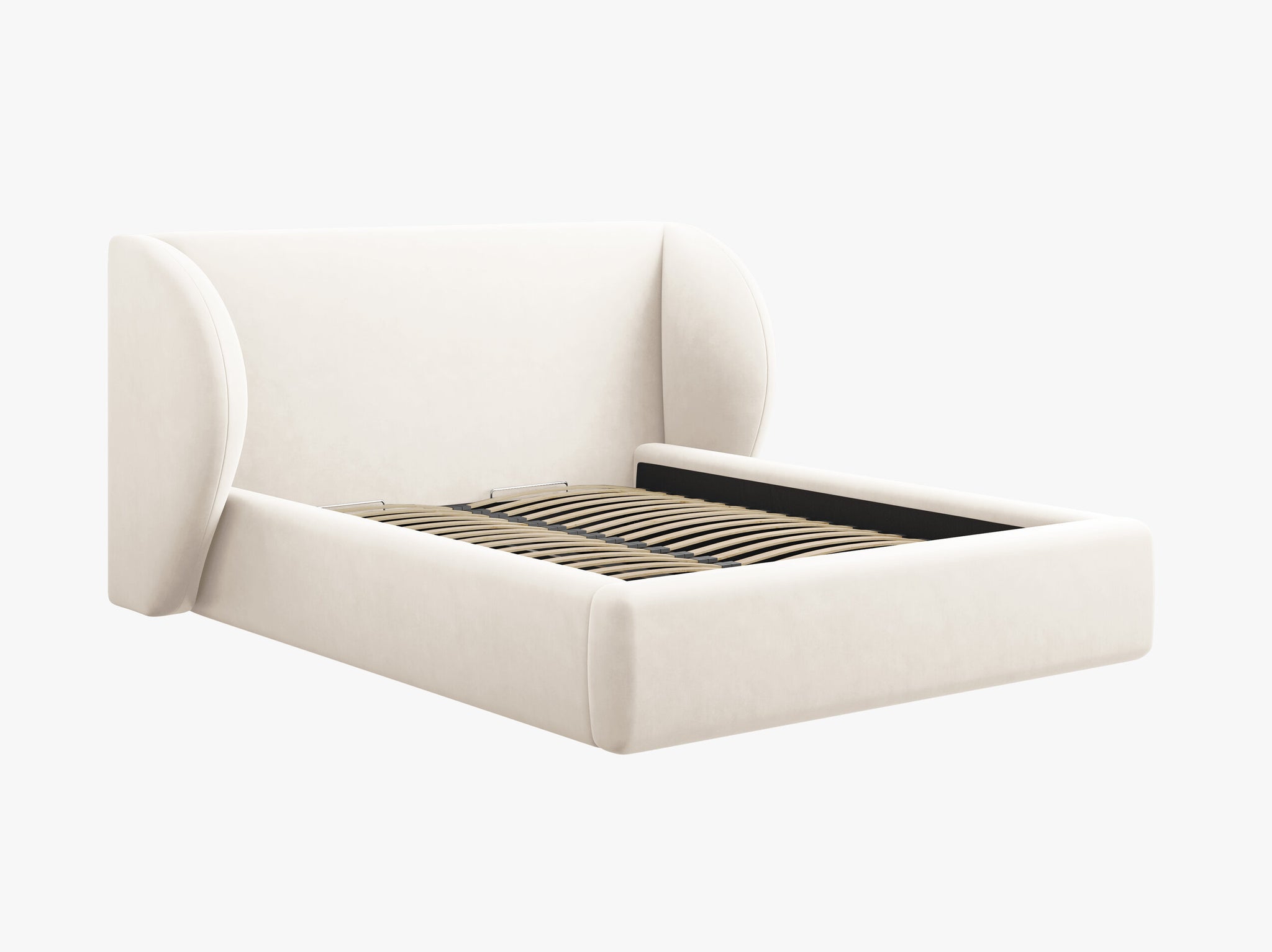 Micadoni Polsterbett Miley Samt Bluvel Helles Beige 140x200