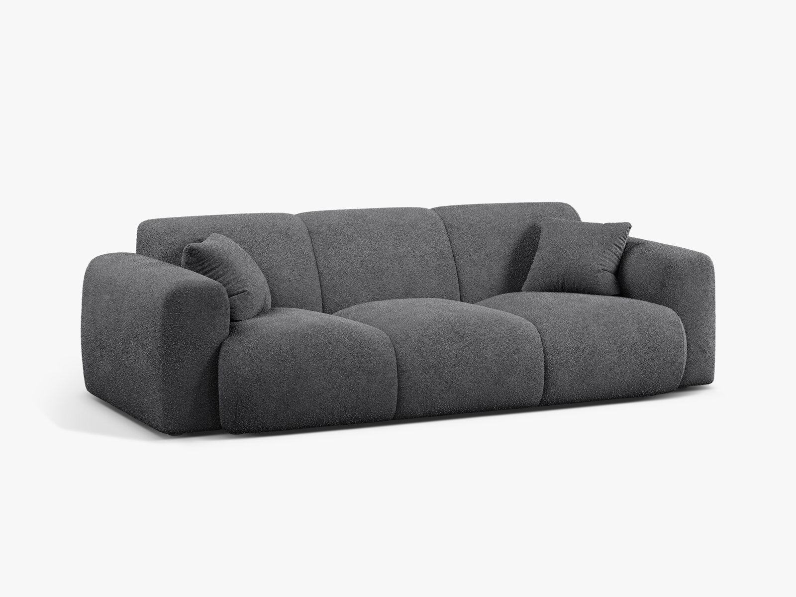 Micadoni Sofa Molino 3-Sitzer Boucle Baloo Dunkelgrau