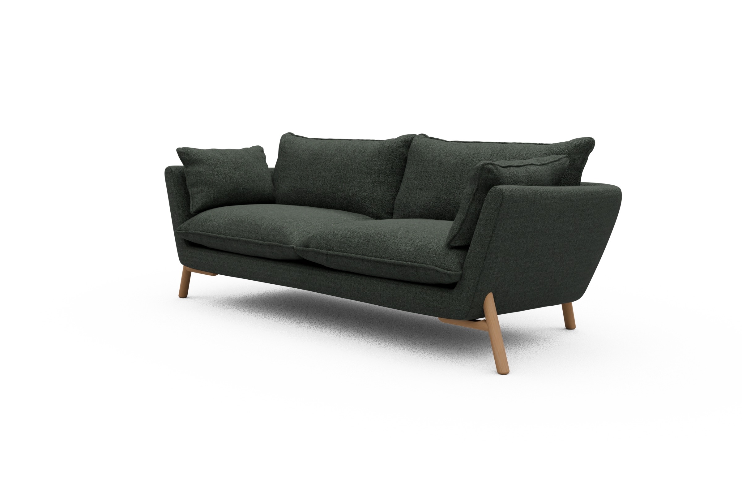 Sofa Emil PREMIUM 3-Sitzer Beinfarbe Eiche Natur Aivi-Pine-Green