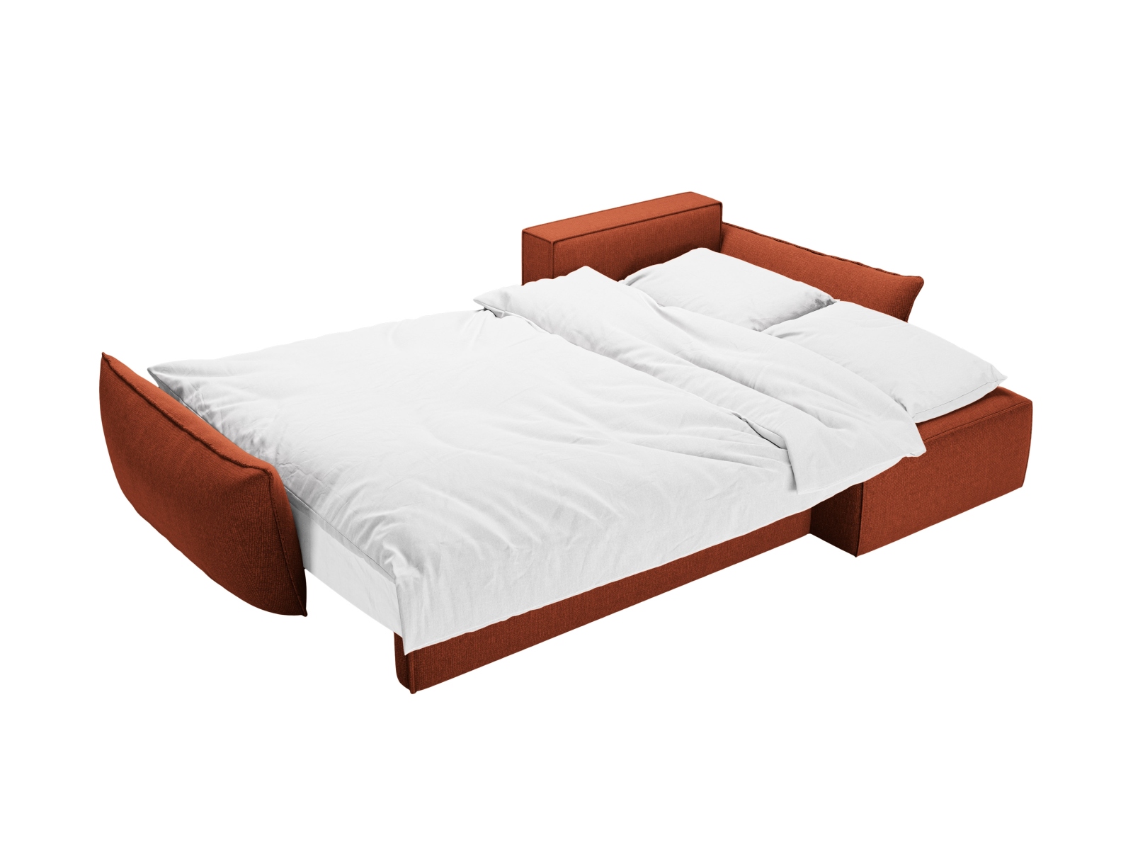 Micadoni Ecksofa Kaelle 4-Sitzer mit Schlaffunktion Rechts Chenille Terrakotta