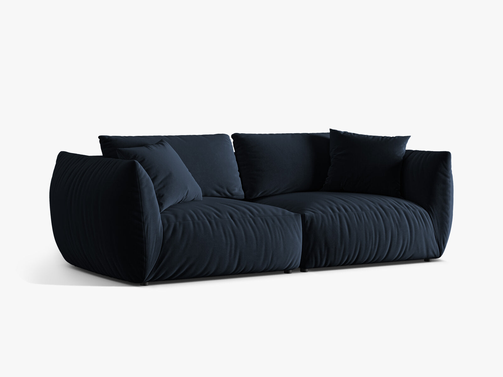 Micadoni Sofa Chris 4-Sitzer Samt Königsblau