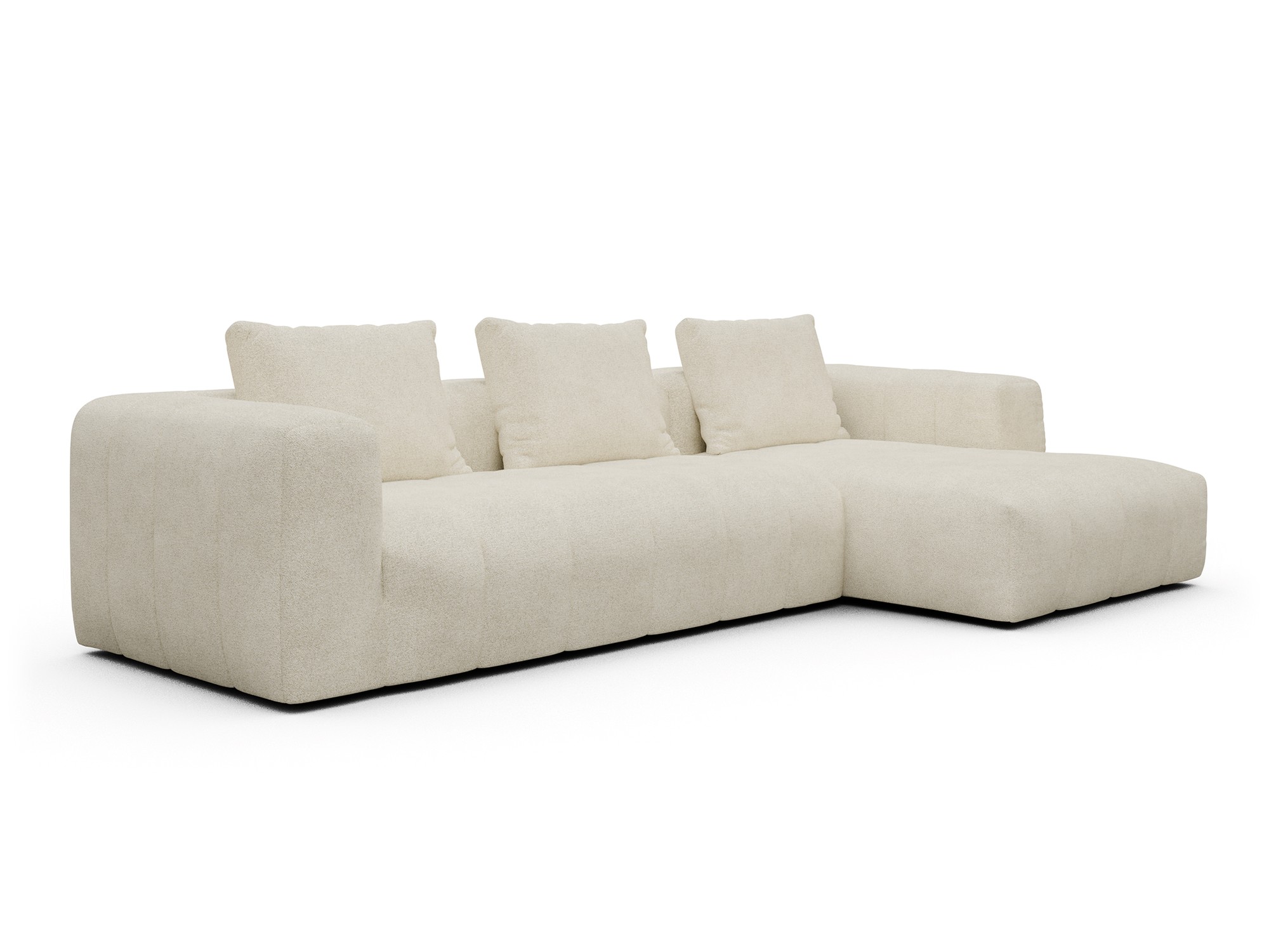 Hugo 2,5-Sitzer Armlehne links mit Chaiselongue Boucle-Off-White moebelfaktor