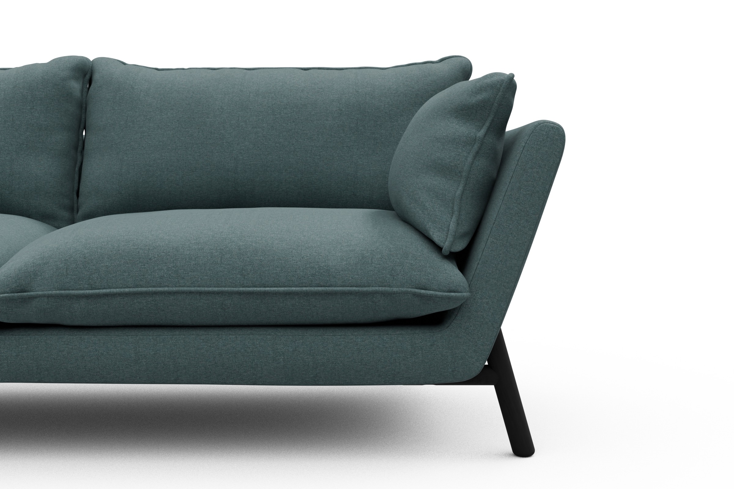 Sofa Emil PREMIUM 2-Sitzer Beinfarbe Eiche Schwarz Satya-Niagara