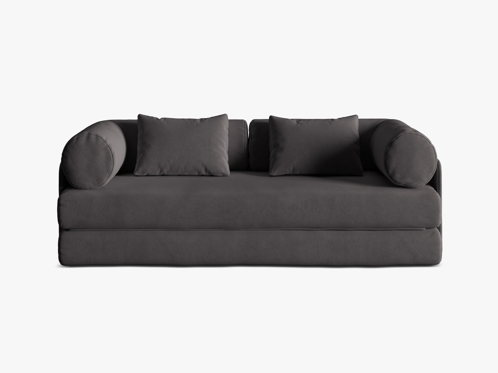 Micadoni Sofa Dreamy 3-Sitzer mit Schlaffunktion Samt Salvador Dunkelgrau