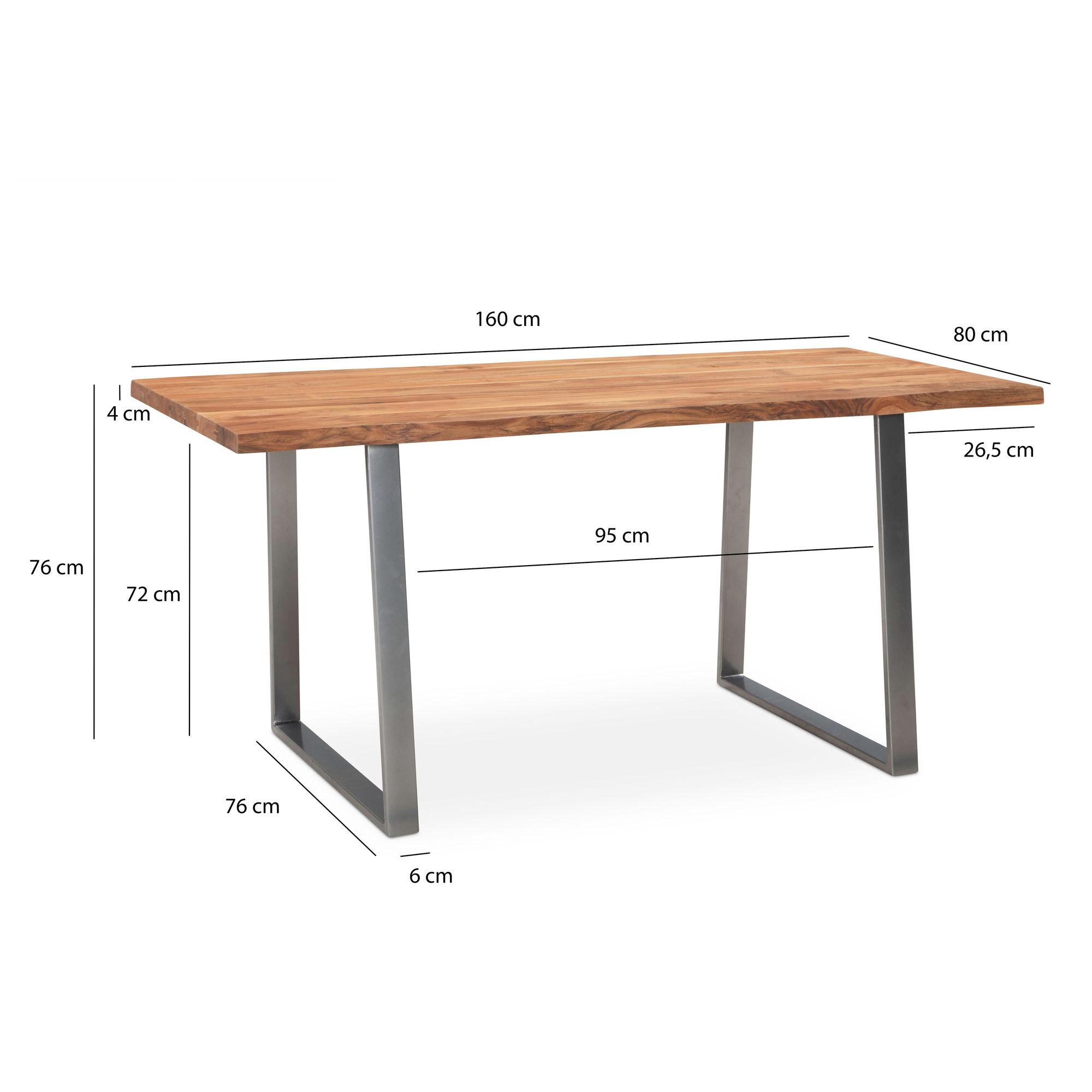 Schreibtisch Leines Akazie Massivholz 160 × 80 × 76 cm