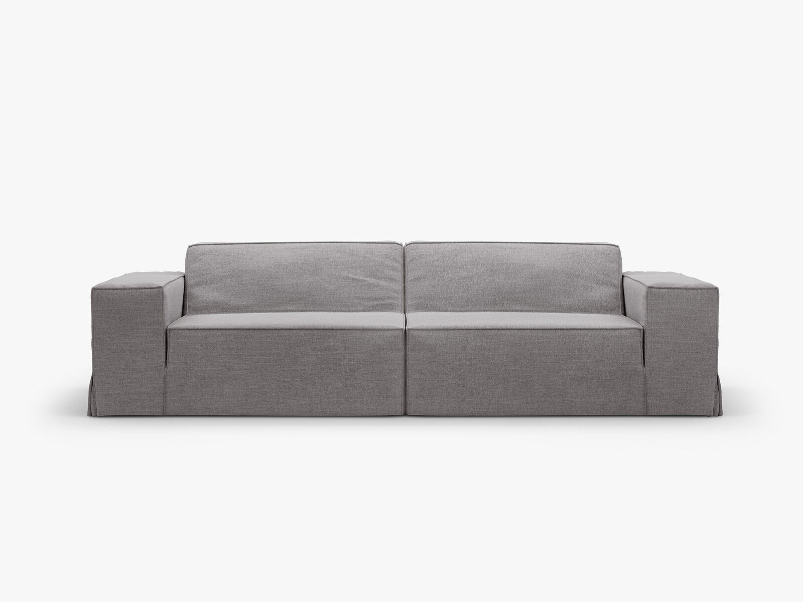Micadoni Sofa Ersatzbezug Jodie 3-Sitzer Strukturierter Stoff Lins Warmes Grau