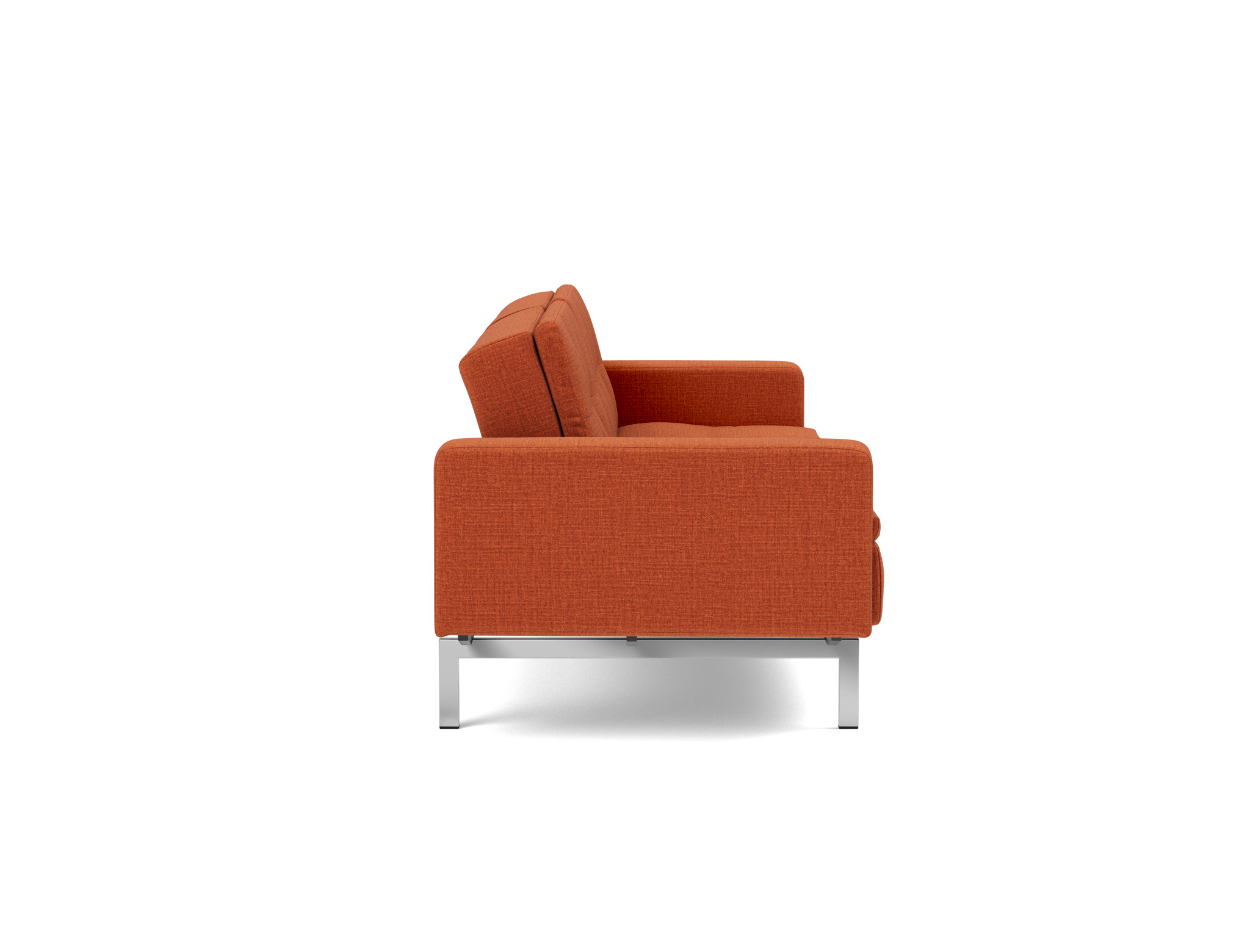 Schlafsofa Dublexo mit Armlehnen Chenille Esina 412-Rust-Orange Beine Chrom