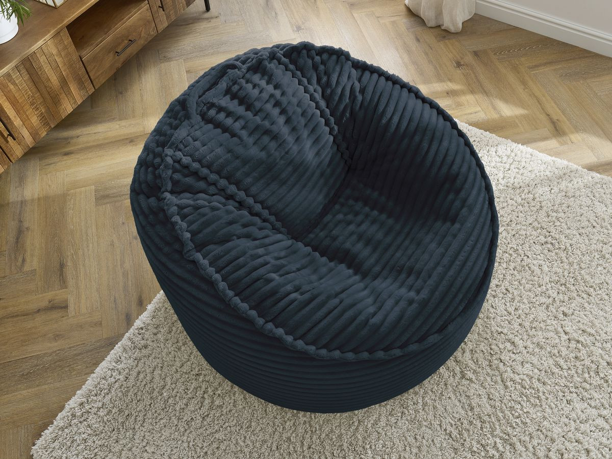 Bobochic Socrate Pouf Breitcord weich Dunkelblau